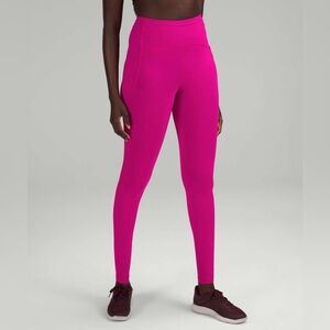 Lululemon Swift Speed High-Rise Tight 28”; size 16; color Sonic pink.